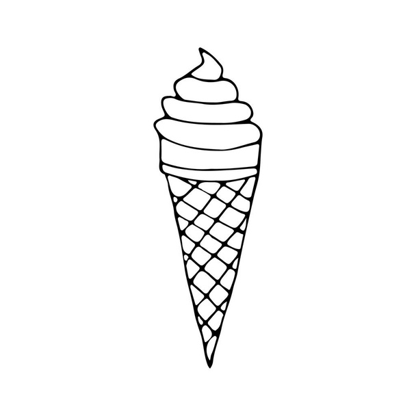 Doodle ice cream icon in vector. Hand drawn ice cream icon in vector. - Διάνυσμα, εικόνα