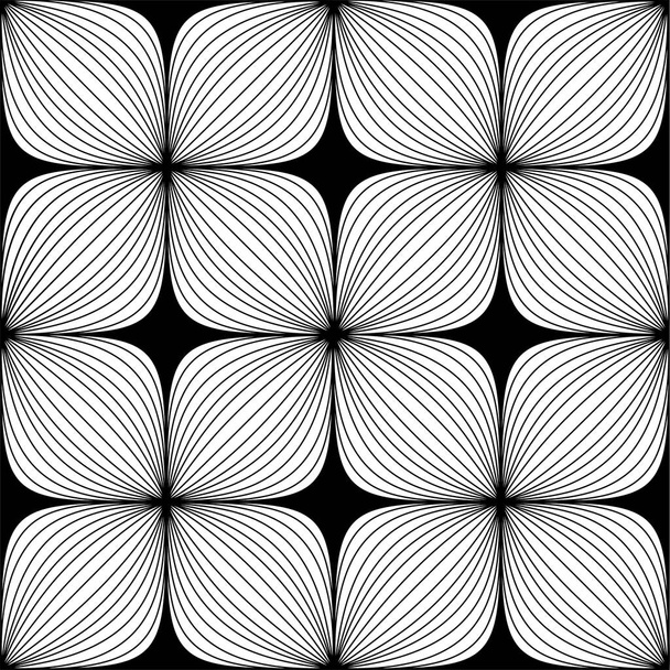 Doodle monochrome lijn naadloos patroon - Vector, afbeelding