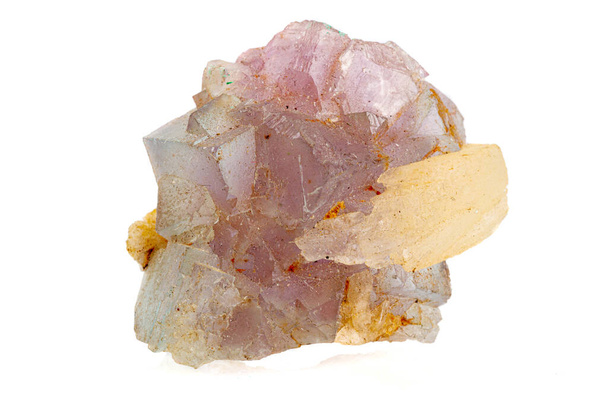 Beyaz zemin üzerinde makro taş mineral florit baryte - Fotoğraf, Görsel