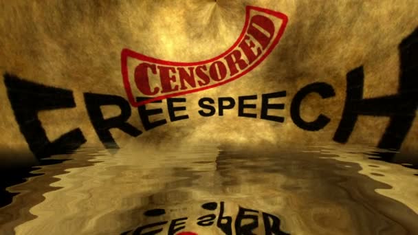 Free speech censored text grunge concept - Footage, Video