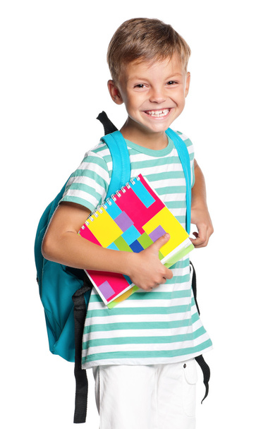 Little boy with exercise books - Foto, imagen