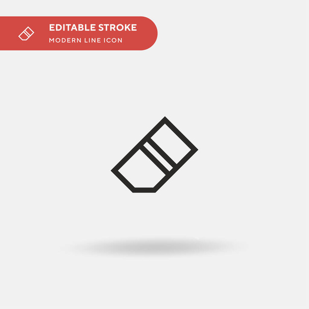 Eraser Simple vector icon. Illustration symbol design template for web mobile UI element. Perfect color modern pictogram on editable stroke. Eraser icons for your business project - Vector, Image