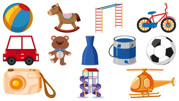 Set of various objects cartoon illustration - Vector, Image