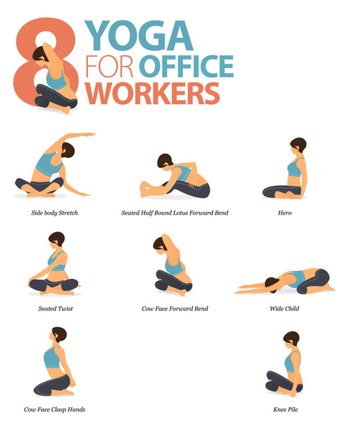 Infographic 9 Yoga Poses Workout Home Stock Vector (Royalty Free