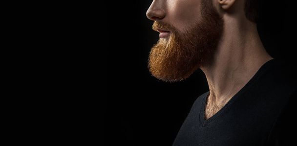 Beard of young handsome male model - 写真・画像