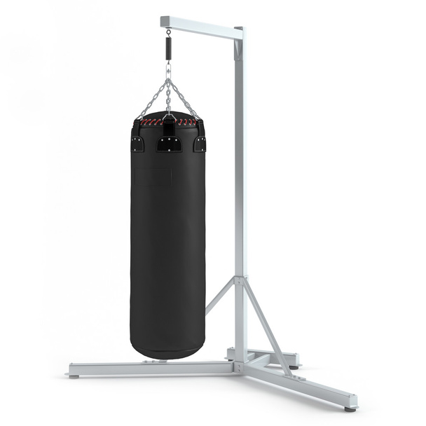 Punching bag on the stand isolated - Photo, image