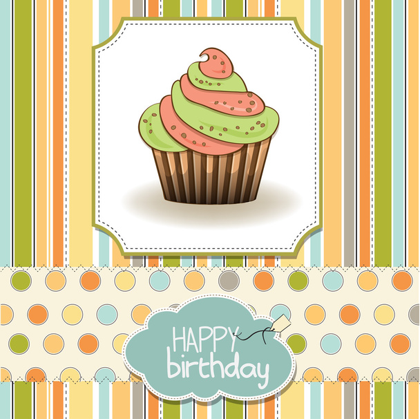 Buon compleanno cupcakes - Vettoriali, immagini