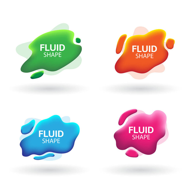 Set of fluid abstract banner. Geometric shape gradient composition. - Vector, Image