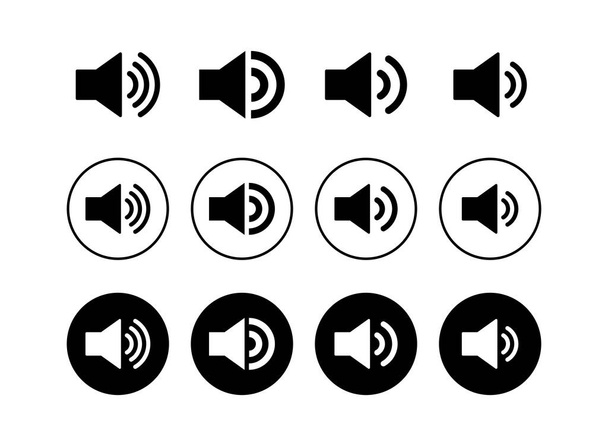 Set van Speaker pictogrammen. Volume icoon. Luidspreker icoon vector. Geluid. Soep - Vector, afbeelding
