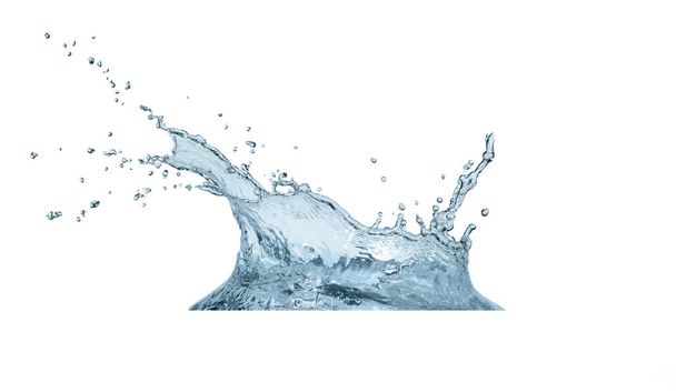 Água azul, respingo gota de água isolado no fundo branco - Foto, Imagem