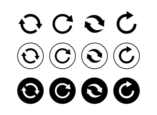 Frissítő ikonok sorozata. Újratölteni az ikonvektort. Frissítse ikon. konvertálni ico - Vektor, kép