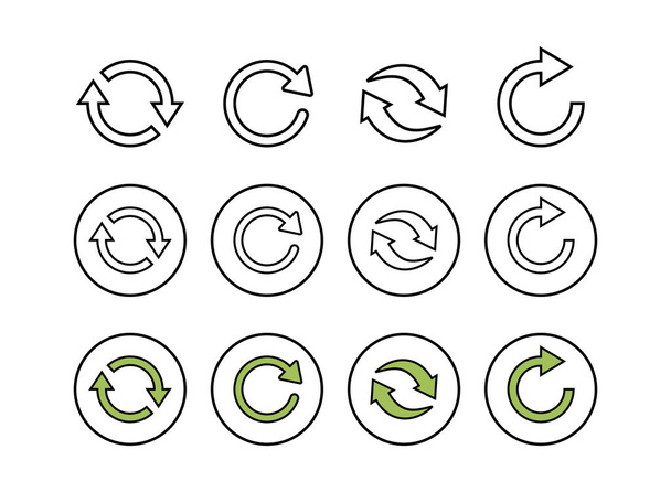 Set van Vernieuwing pictogrammen. Herlaad icoon vector. Update icoon. ico om te zetten - Vector, afbeelding
