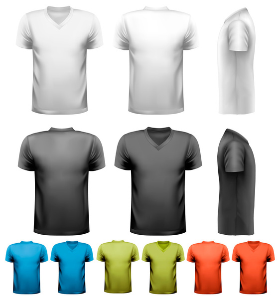 Colorful male t-shirts. Design template. Vector. - Vector, Image