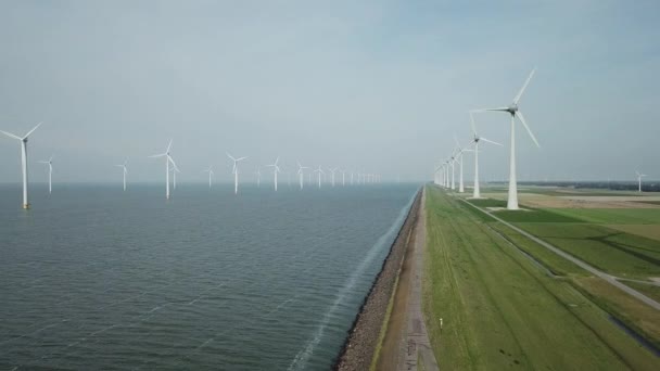 Morska farma wiatrowa Westermeerwind by urk Holandia - Materiał filmowy, wideo