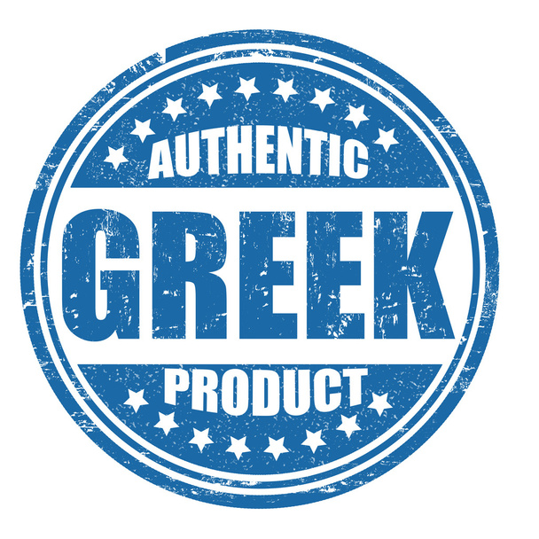 Sello de producto griego auténtico
 - Vector, Imagen
