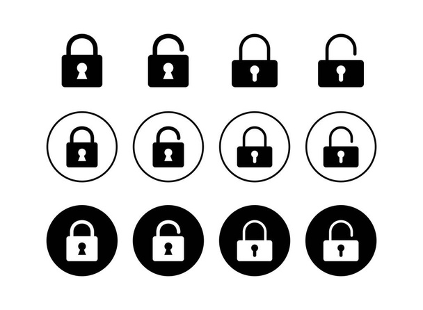 set of Lock icons . Encryption icon. Security symbol. Secure. Privat - Vector, Image
