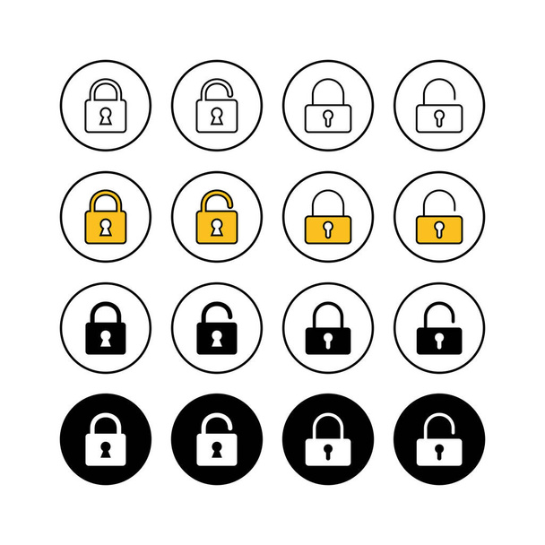 set of Lock icons . Encryption icon. Security symbol. Secure. Privat - Vector, Image