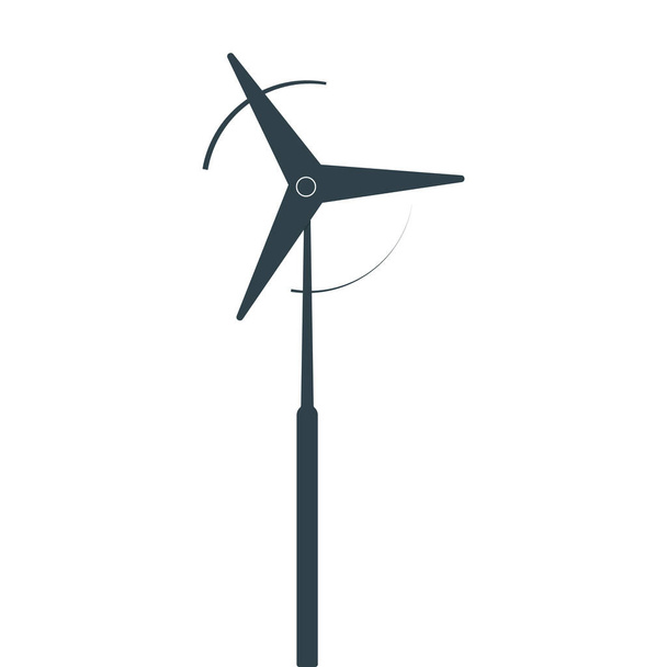 Windmill. Flat Design. Ecology Concept for Earth Hour, Earth Day, Ocean Day and other ECO dates. Vector Illustration. - Wektor, obraz