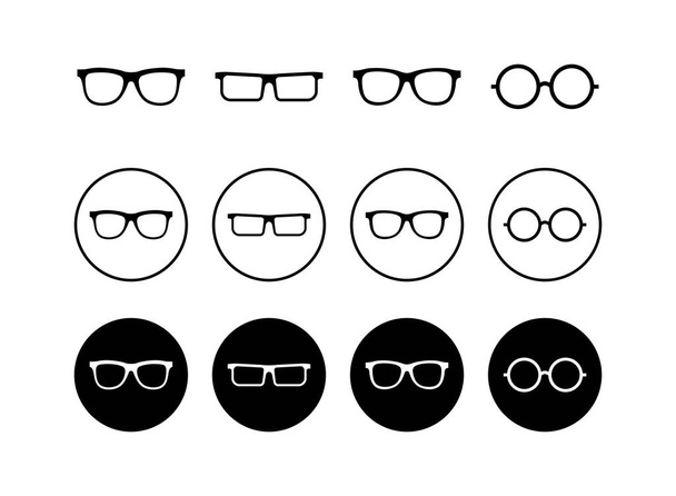 σύνολο εικονίδια γυαλί διάνυσμα. Κομψά γυαλιά. Εικονίδιο γυαλιών. Οπτική αναγνώριση - Διάνυσμα, εικόνα