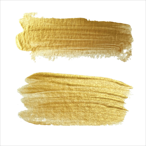 Shiny golden brush strokes - Vector, Image