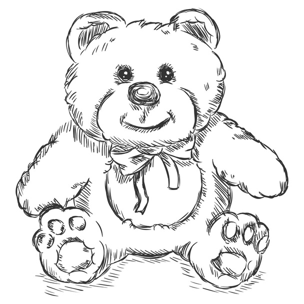 Векторна ескізна ілюстрація - плюшевий ведмідь
 - Вектор, зображення
