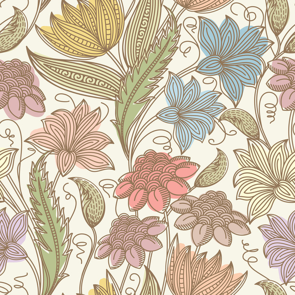 Vintage seamless floral background - Vector, Image