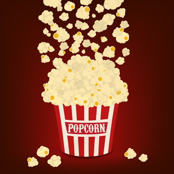 Popcorn falling in the striped popcorn bag vector - ベクター画像