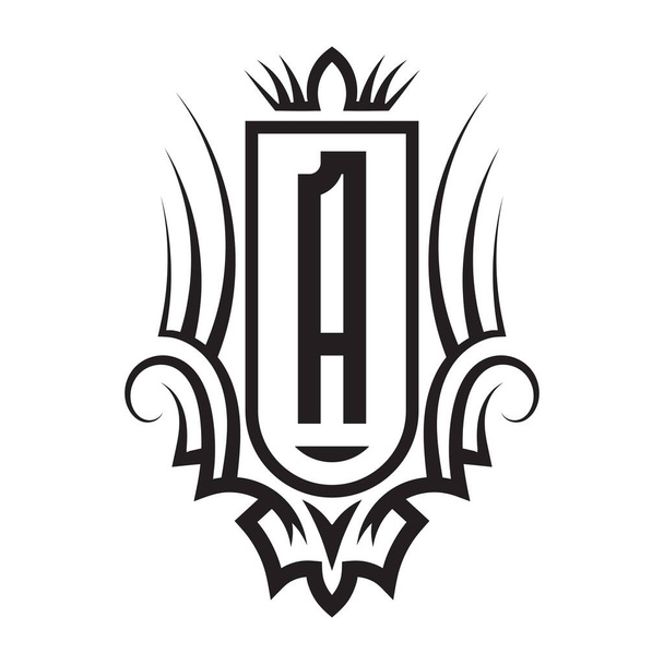 Tribal monogram ontwerp met letter A. Gotisch embleem, ridderteken, vintage initiële label template. Tattoo logo ontwerp. - Vector, afbeelding