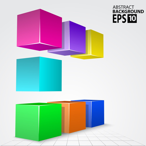 3D Colorful Cube Arc - ベクター画像