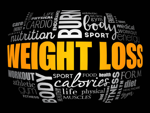 Weight Loss word cloud collage, health concept background - Διάνυσμα, εικόνα