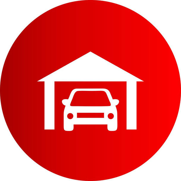 car in garage, vector illustration - Vector, Image