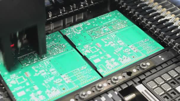 assembling of circuit boards with high tech machine - Footage, Video