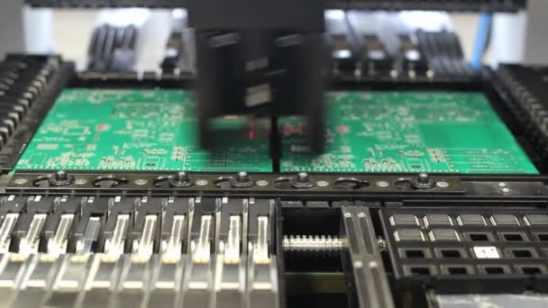 assembling of circuit boards with high tech machine - Footage, Video