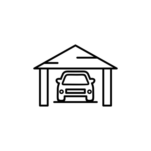 coche en garaje, ilustración vectorial
 - Vector, imagen