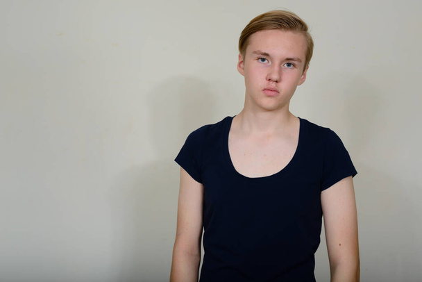 Portrait of young handsome blond teenage boy - Fotografie, Obrázek