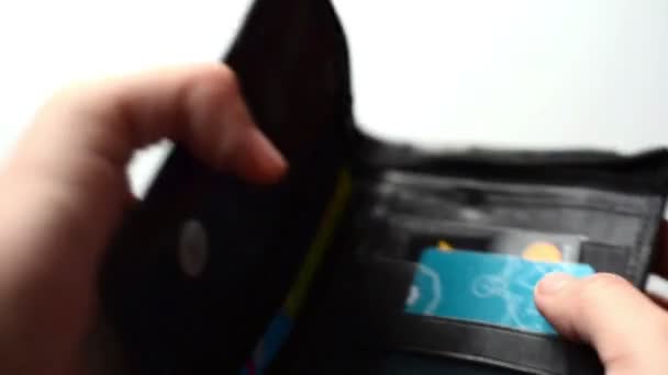 Viele 100-Dollar-Scheine im alten Portemonnaie - Filmmaterial, Video
