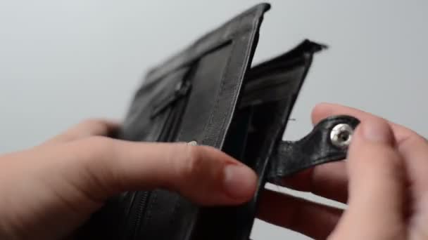 10-Dollar-Scheine im alten Portemonnaie - Filmmaterial, Video