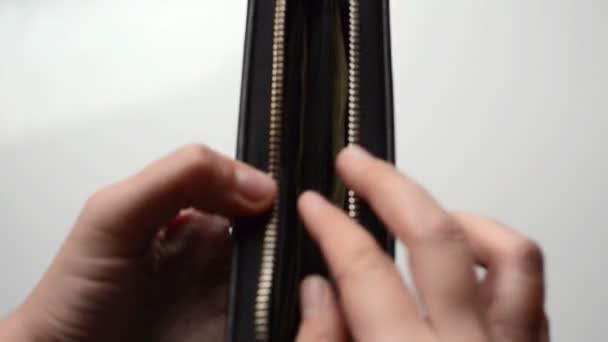 Geld im Portemonnaie zählen - Filmmaterial, Video