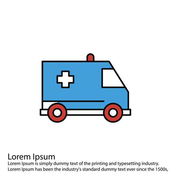 Krankenwagen Web-Symbol, Vektor-Illustration - Vektor, Bild