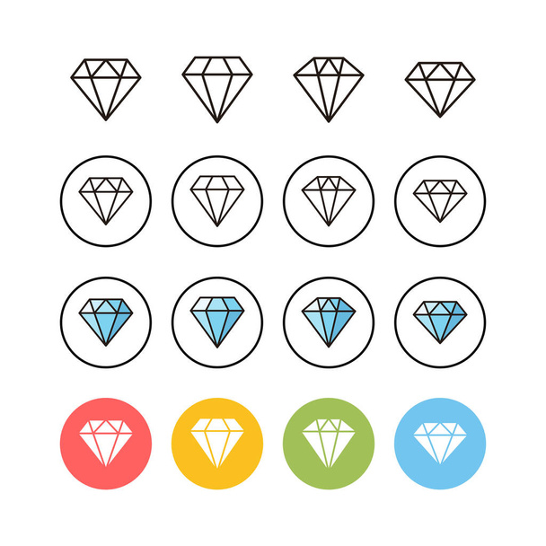 conjunto de iconos de diamante. Icono vector diamante
 - Vector, Imagen