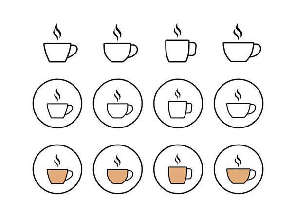 set of Coffee cup vector icons. Coffee cup icon. Coffee icon. Tea cu - Vector, Image