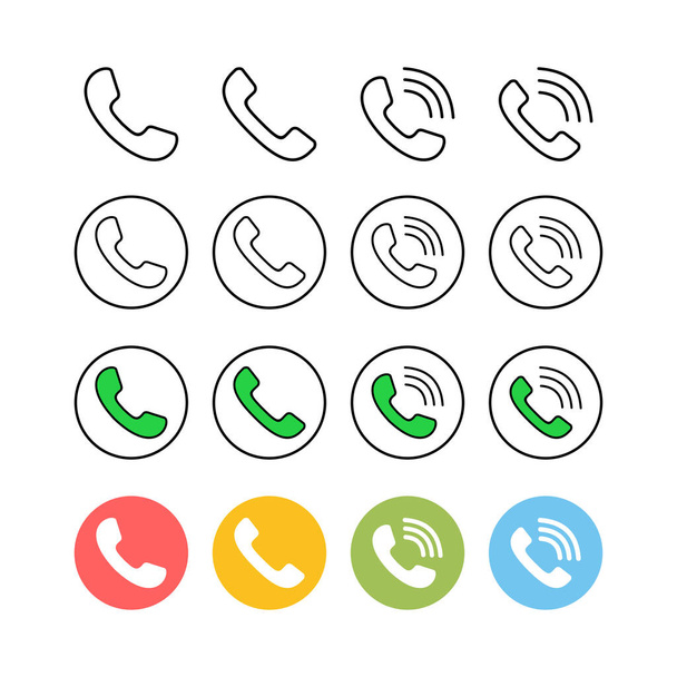 Reihe von Call-Symbolen. Telefon-Symbolvektor. Handy. Telefon - Vektor, Bild
