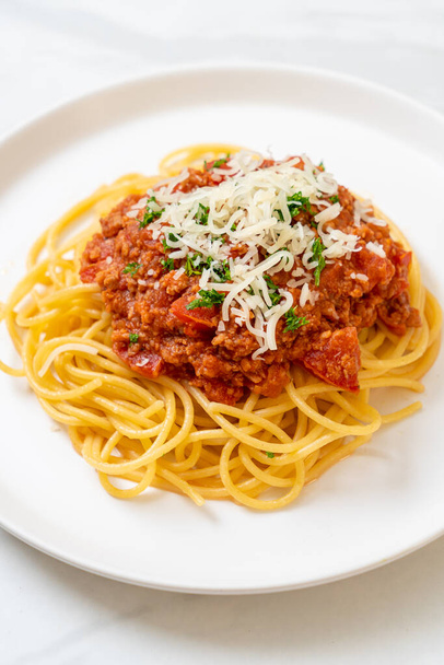 spaghetti bolognese pork or spaghetti with minced pork tomato sauce - Italian food style - Fotografie, Obrázek