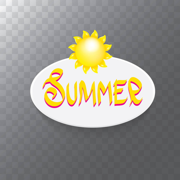 vector summer sale modern design template web banner or poster. Summer sale label with typographic text on transparent background - Vektor, obrázek