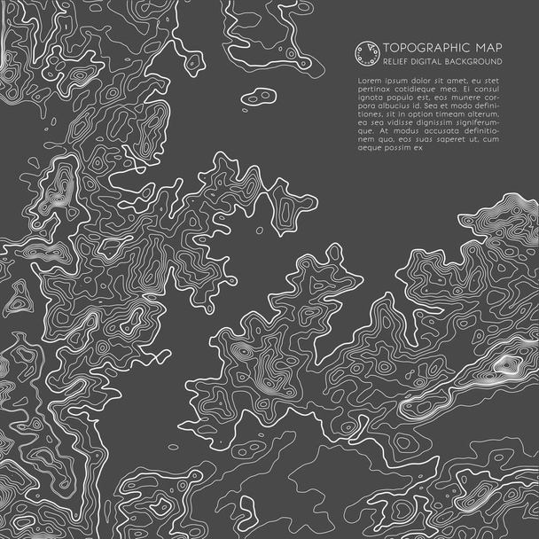 Mapa línea de topografía. Concepto de mapa topográfico abstracto vectorial con espacio para su copia. - Vector, imagen