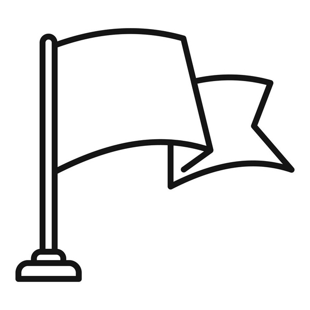 Video game flag icon, outline style - Vetor, Imagem