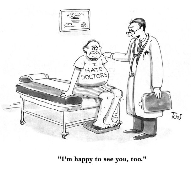 patiënt graag niet naar de dokter - Foto, afbeelding