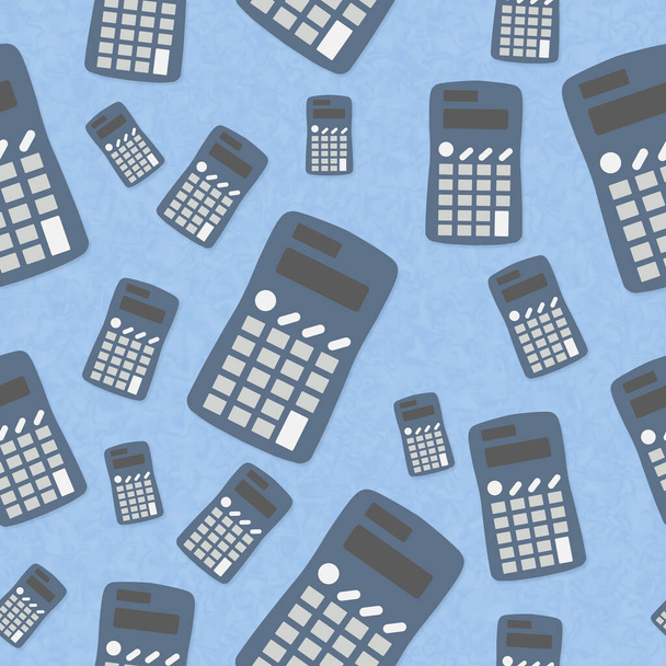 Illustration blue calculator background that is repeat and seamless on blue paper - Photo, Image