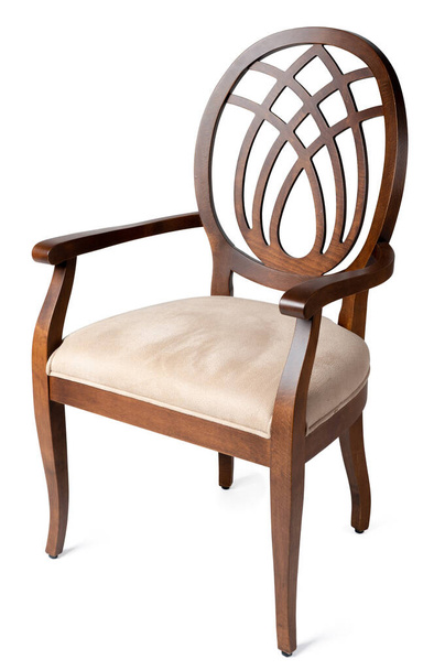 Elegant comfortable chair on white background close up - Фото, зображення