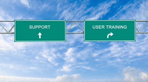 Señal de tráfico para apoyo y formación de usuarios
 - Foto, Imagen